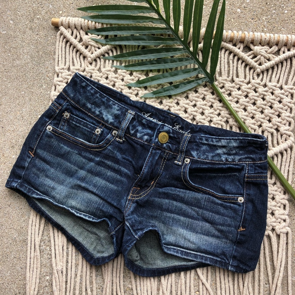 American Eagle Outfitters Dark Blue Denim Jean Shorts